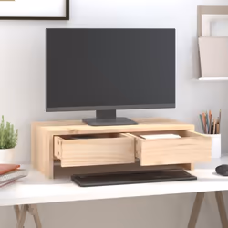vidaXL Solid Wood Pine Monitor Stand Multi Colours 100x27x15 cm/50x27x15 cm - Brown, 50 x 27 x 15 cm