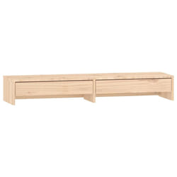 vidaXL Solid Wood Pine Monitor Stand Multi Colours 100x27x15 cm/50x27x15 cm - Brown, 100 x 27 x 15 cm