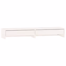 vidaXL Solid Wood Pine Monitor Stand Multi Colours 100x27x15 cm/50x27x15 cm - White, 100 x 27 x 15 cm
