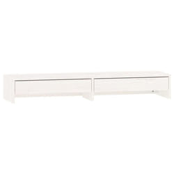 vidaXL Solid Wood Pine Monitor Stand Multi Colours 100x27x15 cm/50x27x15 cm - White, 100 x 27 x 15 cm