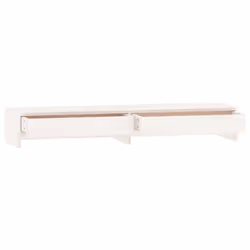 vidaXL Solid Wood Pine Monitor Stand Multi Colours 100x27x15 cm/50x27x15 cm - White, 100 x 27 x 15 cm - Additional view 5