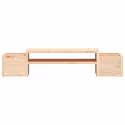 vidaXL Solid Wood Pine Monitor Stand Multi Colours 100x27.5x15cm/70x27.5x15cm - Brown - Additional view 4