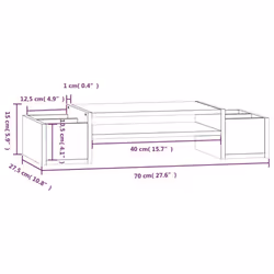 vidaXL Solid Wood Pine Monitor Stand Multi Colours 100x27.5x15cm/70x27.5x15cm - White