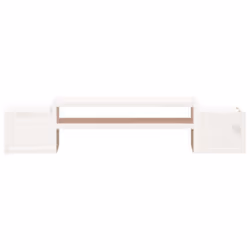 vidaXL Solid Wood Pine Monitor Stand Multi Colours 100x27.5x15cm/70x27.5x15cm - White - Additional view 4