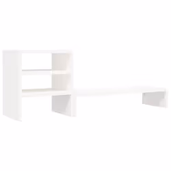 vidaXL Solid Wood Pine Monitor Stand Wooden Home Screen Riser Multi Colours - white