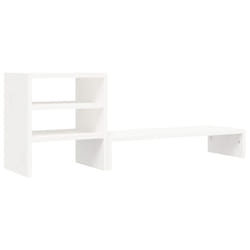 vidaXL Solid Wood Pine Monitor Stand Wooden Home Screen Riser Multi Colours - white