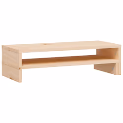 vidaXL Solid Wood Pine Monitor Stand Desktop Laptop Stand Shelf Multi Colours - natural - Additional view 6
