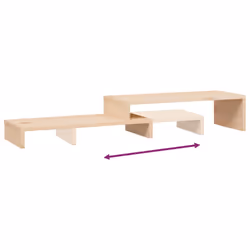 vidaXL Solid Wood Pine Monitor Stand Desktop Laptop Stand Shelf Multi Colours - natural - Additional view 8