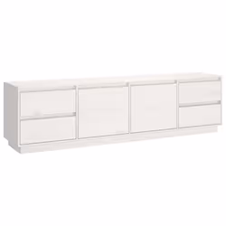vidaXL Solid Wood Pine TV Cabinet TV Stand Media HiFi Cabinet Multi Colours - white