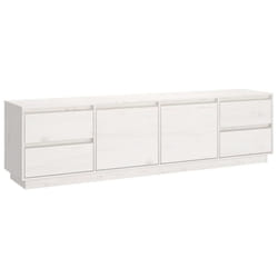 vidaXL Solid Wood Pine TV Cabinet TV Stand Media HiFi Cabinet Multi Colours - white