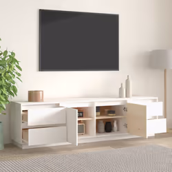 vidaXL Solid Wood Pine TV Cabinet TV Stand Media HiFi Cabinet Multi Colours - white