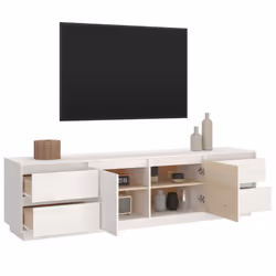 vidaXL Solid Wood Pine TV Cabinet TV Stand Media HiFi Cabinet Multi Colours - white - Additional view 4