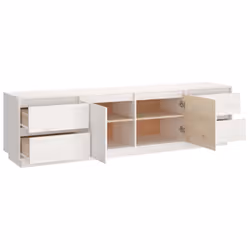 vidaXL Solid Wood Pine TV Cabinet TV Stand Media HiFi Cabinet Multi Colours - white - Additional view 7