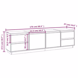 vidaXL Solid Wood Pine TV Cabinet TV Stand Media HiFi Cabinet Multi Colours - white - Additional view 9