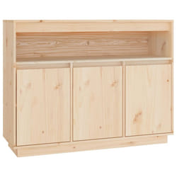 vidaXL Solid Wood Pine Sideboard Indoor Cupboard Home Organiser Multi Colours - natural