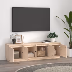 vidaXL Solid Wood Pine TV Cabinet Indoor TV Console Media Unit Multi Colours - natural