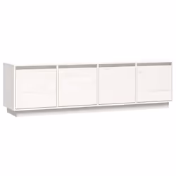 vidaXL Solid Wood Pine TV Cabinet Indoor TV Console Media Unit Multi Colours - white