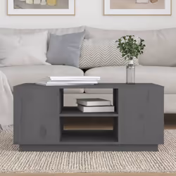 vidaXL Solid Wood Pine Coffee Table Side Sofa Accent Couch Table Multi Colours - Grey