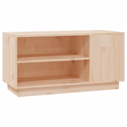 vidaXL Solid Wood Pine TV Cabinet Wooden TV Stand Media Unit Multi Colours - Brown