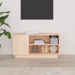 vidaXL Solid Wood Pine TV Cabinet Wooden TV Stand Media Unit Multi Colours - Brown