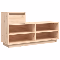 vidaXL Solid Wood Pine Shoe Cabinet Home Hall Shoe Storage Rack Multi Colours - natural