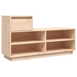 vidaXL Solid Wood Pine Shoe Cabinet Home Hall Shoe Storage Rack Multi Colours - natural