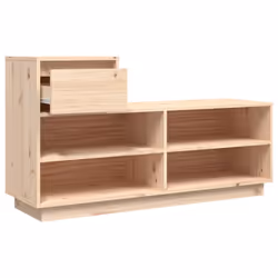 vidaXL Solid Wood Pine Shoe Cabinet Home Hall Shoe Storage Rack Multi Colours - natural - Additional view 6