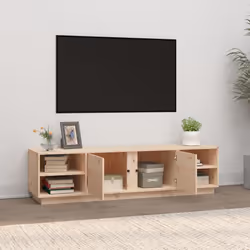 vidaXL Solid Wood Pine TV Cabinet Home Sideboard Media Cabinet Multi Colours - natural