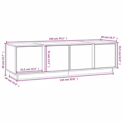 vidaXL Solid Wood Pine TV Cabinet Indoor TV Console Media Unit Multi Colours - natural