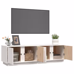 vidaXL Solid Wood Pine TV Cabinet Indoor TV Console Media Unit Multi Colours - white - Additional view 4