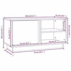 vidaXL Solid Wood Pine TV Cabinet Indoor TV Console Media Unit Multi Colours - grey