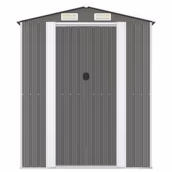 ) vidaXL Garden Shed Galvanised Steel Outdoor Tool Storage Patio Lawn Tool Shed - 192 x 191 x 223 cm (L x W x H