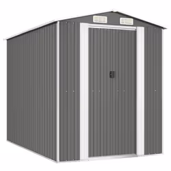 ) vidaXL Garden Shed Galvanised Steel Outdoor Tool Storage Patio Lawn Tool Shed - 192 x 274 x 223 cm (L x W x H