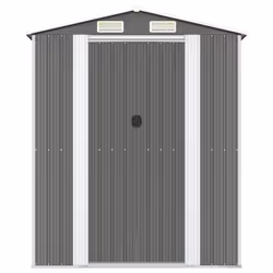 ) vidaXL Garden Shed Galvanised Steel Outdoor Tool Storage Patio Lawn Tool Shed - 192 x 274 x 223 cm (L x W x H