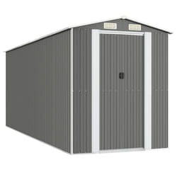 ) vidaXL Garden Shed Galvanised Steel Outdoor Tool Storage Patio Lawn Tool Shed - 192 x 523 x 223 cm (L x W x H
