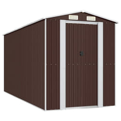 ) vidaXL Garden Shed Galvanised Steel Outdoor Tool Storage Patio Lawn Tool Shed - 192 x 440 x 223 cm (L x W x H