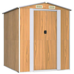 vidaXL Garden Shed Galvanised Steel Outdoor Tool Storage Patio Lawn Tool Shed - 192 x 191 x 223 cm