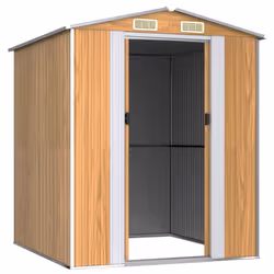 vidaXL Garden Shed Galvanised Steel Outdoor Tool Storage Patio Lawn Tool Shed - 192 x 191 x 223 cm - Additional view 2
