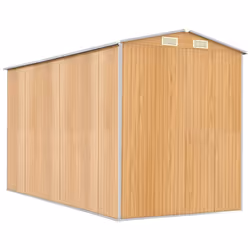 vidaXL Garden Shed Light Brown 192x357x223 cm Galvanised Steel Tool Storage - Additional view 5