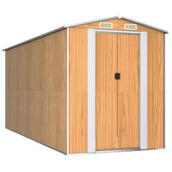 vidaXL Garden Shed Galvanised Steel Outdoor Tool Storage Patio Lawn Tool Shed - 192 x 440 x 223 cm