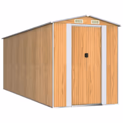 vidaXL Garden Shed Galvanised Steel Outdoor Tool Storage Patio Lawn Tool Shed - 192 x 523 x 223 cm