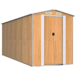 vidaXL Garden Shed Galvanised Steel Outdoor Tool Storage Patio Lawn Tool Shed - 192 x 523 x 223 cm