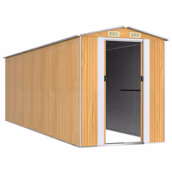 vidaXL Garden Shed Galvanised Steel Outdoor Tool Storage Patio Lawn Tool Shed - 192 x 606 x 223 cm - Additional view 2