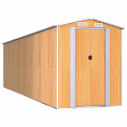vidaXL Garden Shed Galvanised Steel Outdoor Tool Storage Patio Lawn Tool Shed - 192 x 689 x 223 cm