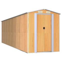 vidaXL Garden Shed Galvanised Steel Outdoor Tool Storage Patio Lawn Tool Shed - 192 x 689 x 223 cm