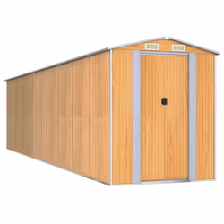 vidaXL Garden Shed Galvanised Steel Outdoor Tool Storage Patio Lawn Tool Shed - 192 x 772 x 223 cm