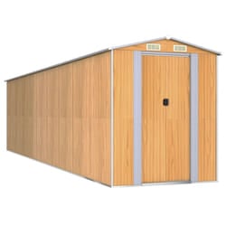vidaXL Garden Shed Galvanised Steel Outdoor Tool Storage Patio Lawn Tool Shed - 192 x 772 x 223 cm