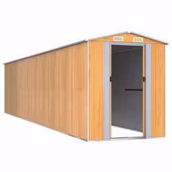 vidaXL Garden Shed Galvanised Steel Outdoor Tool Storage Patio Lawn Tool Shed - 192 x 855 x 223 cm