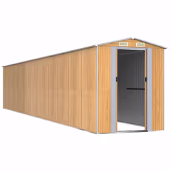 vidaXL Garden Shed Galvanised Steel Outdoor Tool Storage Patio Lawn Tool Shed - 192 x 1021 x 223 cm