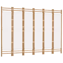 vidaXL Folding Panel Room Divider Privacy Screen Black/Cream White Multi Sizes - cream white, 240 x 180 cm